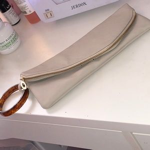 Brand New mud-pie Cream clutch